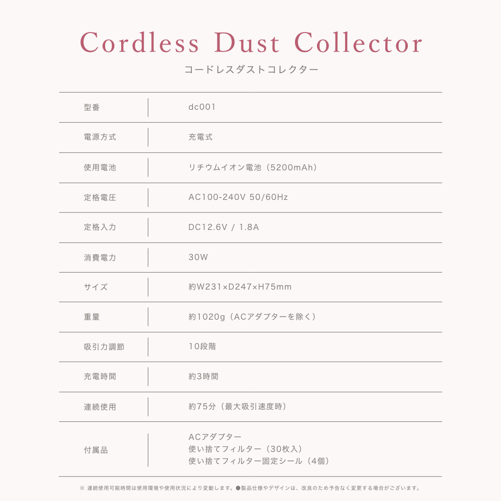 Cordless Dust Collector コードダストコレクター